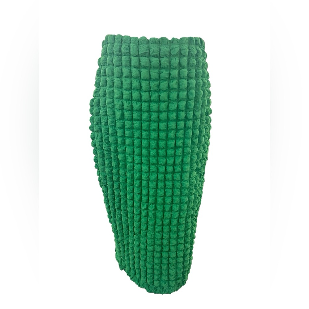 Amanda Uprichard stretchy Textured Green Midi Skirt - Picture 2 of 5
